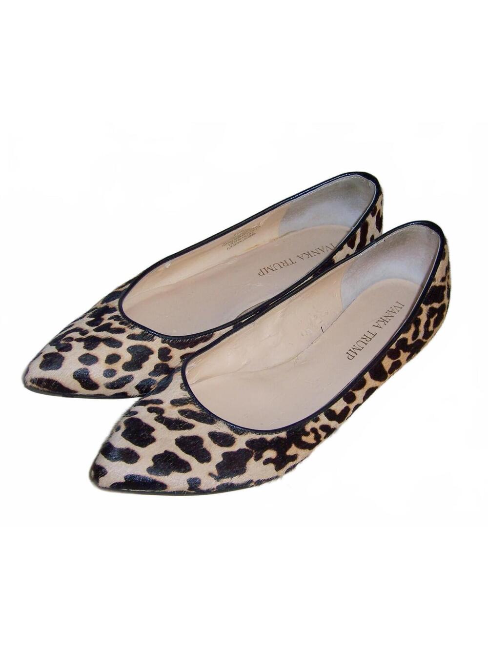 Ivanka Trump "Chic" Leopard Calf Hair Pointed Flats 6.5M